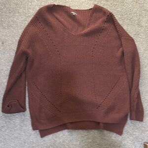 Charlotte Russe Brown V-Neck Sweater
